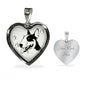 Bull Terrier Dog Art Print Heart Charm Necklaces