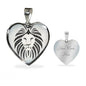 Lion Black&White Art Print Heart Charm Necklaces
