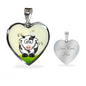 Cute Cow With Butterfly Print Heart Pendant Luxury Necklace