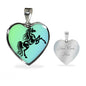 Amazing Horse Vector Print Heart Charm Necklaces