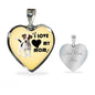 Jack Russell Terrier Print Heart Pendant Luxury Necklace