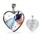 Amazing Colorful Boston Terrier Print Heart Pendant Luxury Necklace