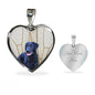 Curly Coated Retriever Print Heart Pendant Luxury Necklace