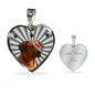 Rhodesian Ridgeback Print Heart Pendant Luxury Necklace