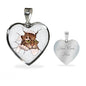 Amazing Cat Art Print Heart Charm Necklaces