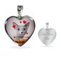 Russian Blue Print Heart Pendant Luxury Necklace