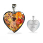 Cute Bullmastiff Print Heart Pendant Luxury Necklace