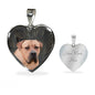South African Boerboel Dog Print Heart Pendant Luxury Necklace