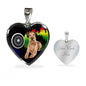 Irish Terrier Dog Print Heart Pendant Luxury Necklace