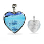 Fish Print Heart Pendant Luxury Necklace