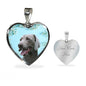 Weimaraner Dog Print Heart Pendant Luxury Necklace