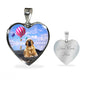 Spanish Mastiff Dog Print Heart Pendant Luxury Necklace