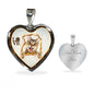 Lovely Bengal Cat Print Heart Charm Necklaces