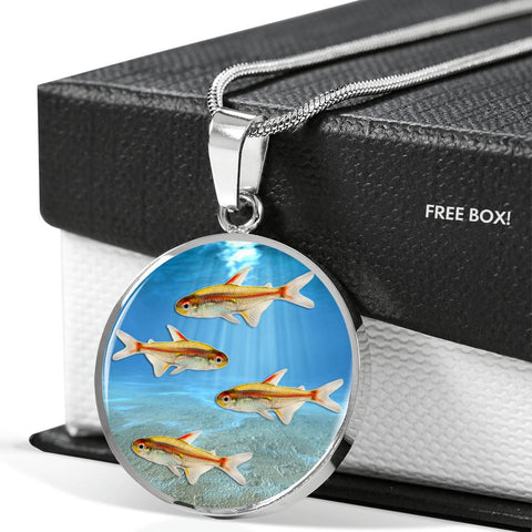 Glowlight Tetra Print Luxury Circle Necklace