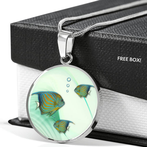 Angelfish Print Luxury Circle Necklace