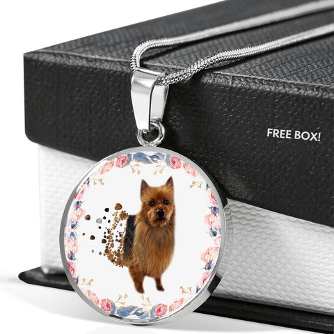 Amazing Australian Terrier Print Circle Print Luxury Necklace