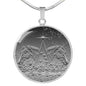 Morgan Horse Print Circle Pendant Luxury Necklace
