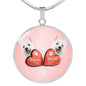 West Highland White Terrier (Westie) Print Circle Charm Luxury Necklace