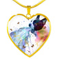 Amazing Colorful Boston Terrier Print Heart Pendant Luxury Necklace