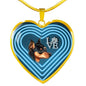 Miniature Pinscher Dog Print Heart Charm Necklaces
