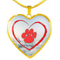 Paws Print Heart Pendant Luxury Necklace