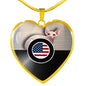 Sphynx Cat Print Heart Pendant Luxury Necklace