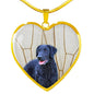 Curly Coated Retriever Print Heart Pendant Luxury Necklace
