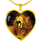 Roaring Lion Art Print Heart Charm Necklaces