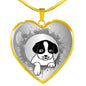 Cute Pet Art Print Heart Pendant Luxury Necklace