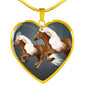 Haflinger Horse Art Print Heart Charm Necklaces