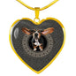 Amazing Basset Hound Dog Print Heart Pendant Luxury Necklace
