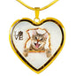 Lovely Bengal Cat Print Heart Charm Necklaces