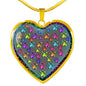 Colorful Paws Print Heart Charm Necklaces