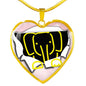 Cute Baby Elephant Art Print Heart Charm Necklaces