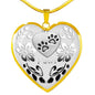 Paws Print Heart Pendant Luxury Necklace