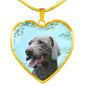Weimaraner Dog Print Heart Pendant Luxury Necklace