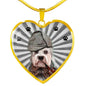 Dandie Dinmont Terrier Print Heart Pendant Luxury Necklace