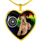 Irish Terrier Dog Print Heart Pendant Luxury Necklace