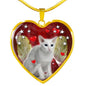 Oriental Shorthair Print Heart Pendant Luxury Necklace