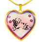 Golden Retriever Dog Print Heart Charm Necklaces