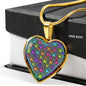Colorful Paws Print Heart Charm Necklaces