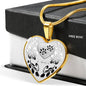 Paws Print Heart Pendant Luxury Necklace