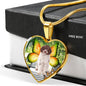 Cute Lagotto Romagnolo Dog Print Heart Pendant Luxury Necklace