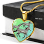 Quarter Horse Art Print Heart Charm Necklaces