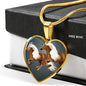 Haflinger Horse Art Print Heart Charm Necklaces