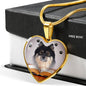 Finnish Lapphund Print Heart Pendant Luxury Necklace
