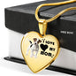 Jack Russell Terrier Print Heart Pendant Luxury Necklace