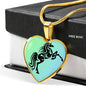 Amazing Horse Vector Print Heart Charm Necklaces