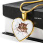 Amazing Cat Art Print Heart Charm Necklaces