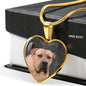 South African Boerboel Dog Print Heart Pendant Luxury Necklace